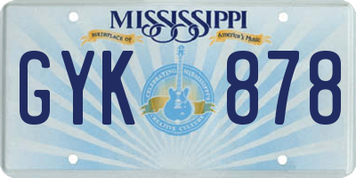 MS license plate GYK878