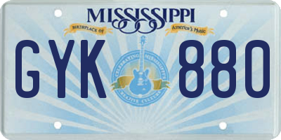 MS license plate GYK880