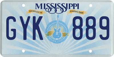 MS license plate GYK889