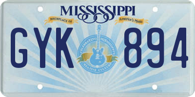 MS license plate GYK894