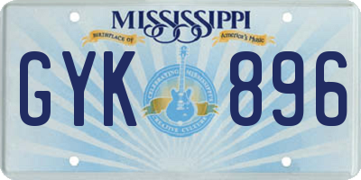MS license plate GYK896