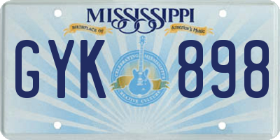 MS license plate GYK898
