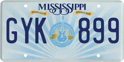 MS license plate GYK899