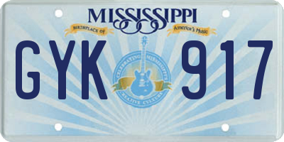 MS license plate GYK917