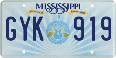 MS license plate GYK919