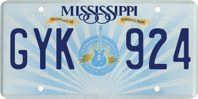 MS license plate GYK924