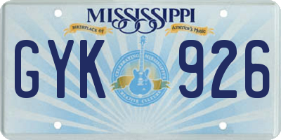 MS license plate GYK926