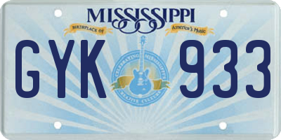 MS license plate GYK933