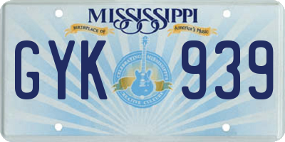 MS license plate GYK939