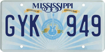 MS license plate GYK949