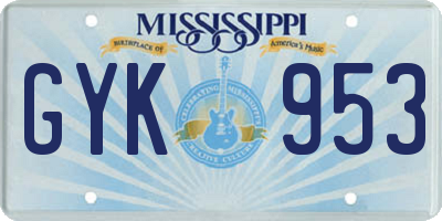MS license plate GYK953