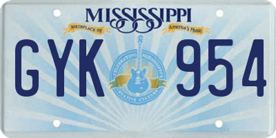 MS license plate GYK954