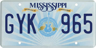 MS license plate GYK965