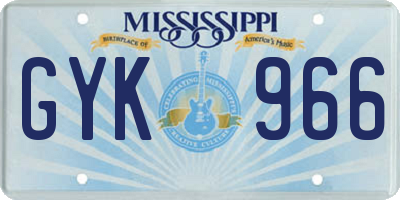 MS license plate GYK966