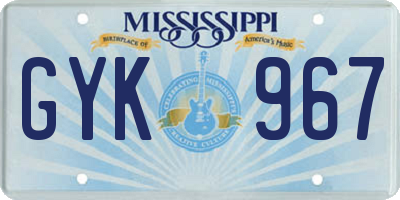 MS license plate GYK967