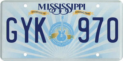 MS license plate GYK970