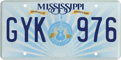 MS license plate GYK976