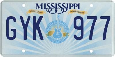 MS license plate GYK977