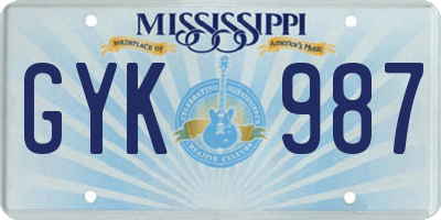 MS license plate GYK987