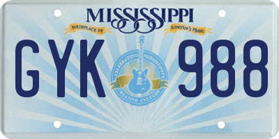 MS license plate GYK988