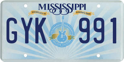 MS license plate GYK991