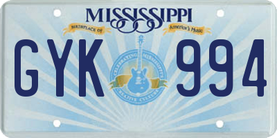 MS license plate GYK994