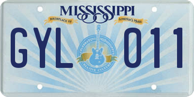 MS license plate GYL011
