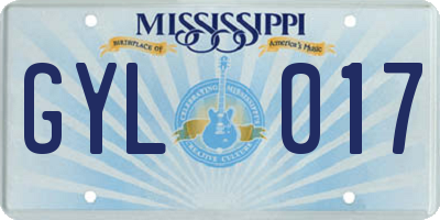 MS license plate GYL017