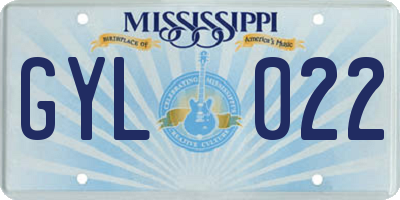 MS license plate GYL022