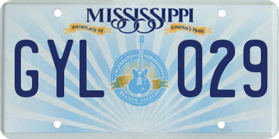 MS license plate GYL029