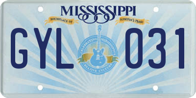 MS license plate GYL031