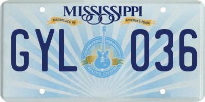 MS license plate GYL036