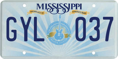 MS license plate GYL037