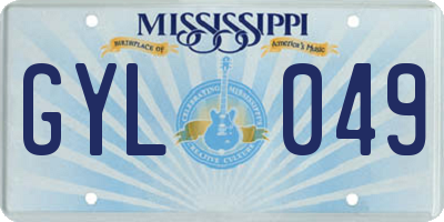 MS license plate GYL049