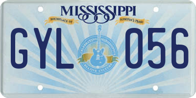 MS license plate GYL056