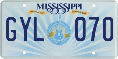 MS license plate GYL070