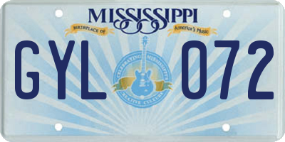 MS license plate GYL072