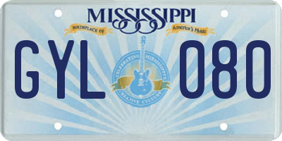 MS license plate GYL080