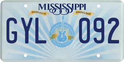MS license plate GYL092