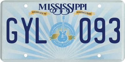 MS license plate GYL093