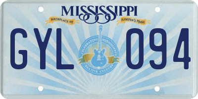 MS license plate GYL094
