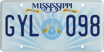 MS license plate GYL098