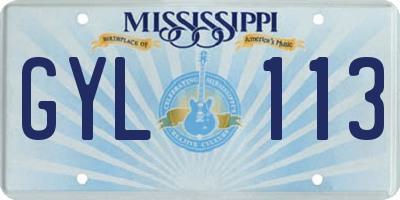 MS license plate GYL113