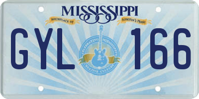 MS license plate GYL166