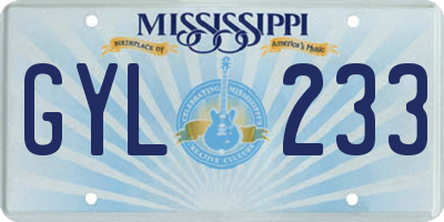 MS license plate GYL233