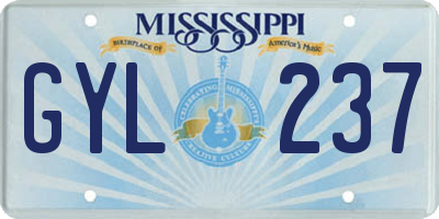 MS license plate GYL237