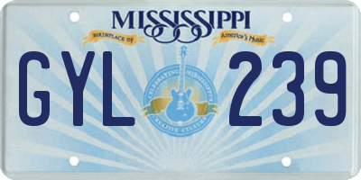 MS license plate GYL239