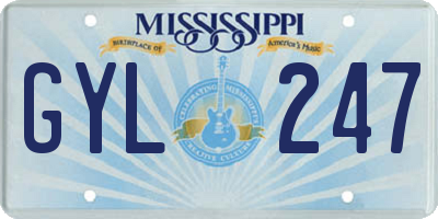 MS license plate GYL247