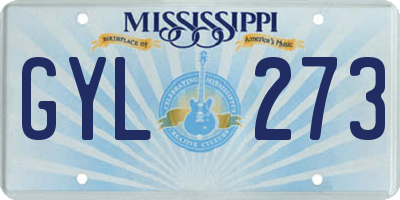 MS license plate GYL273
