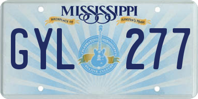 MS license plate GYL277